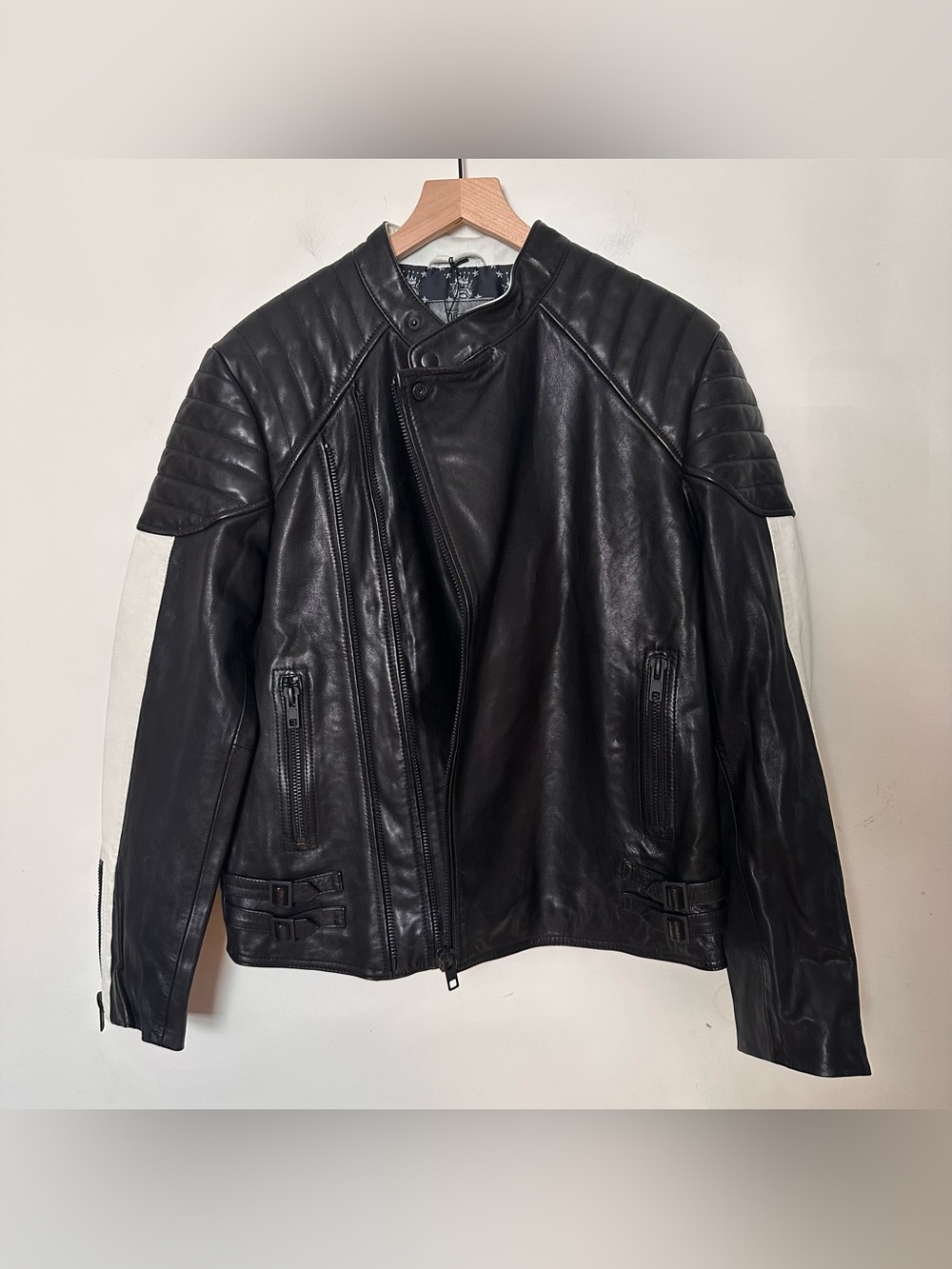 Ed Hardy Premium Leather Racing Moto Jacket
